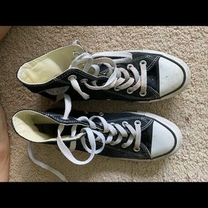Unisex black high top converse